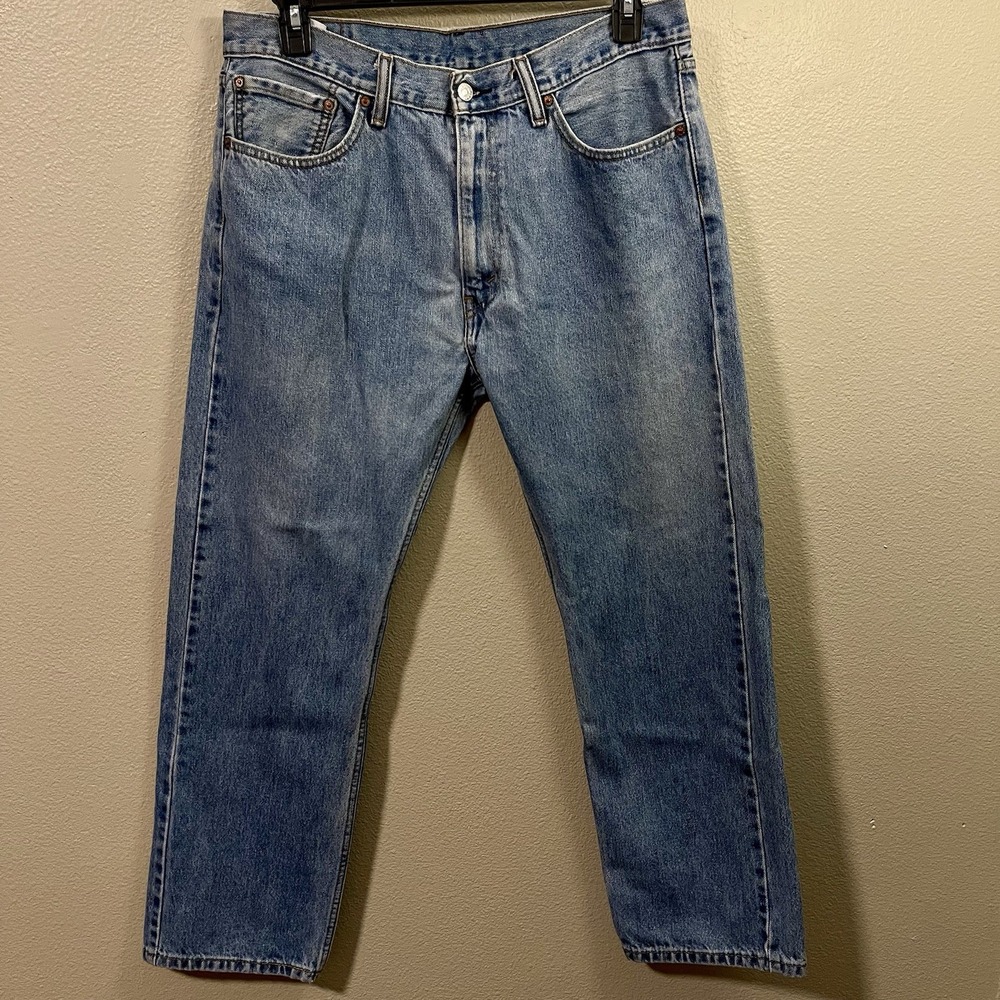 Levi's Blue Jeans 505 Denim Regular Fit Straight Leg Men's 36 X 30